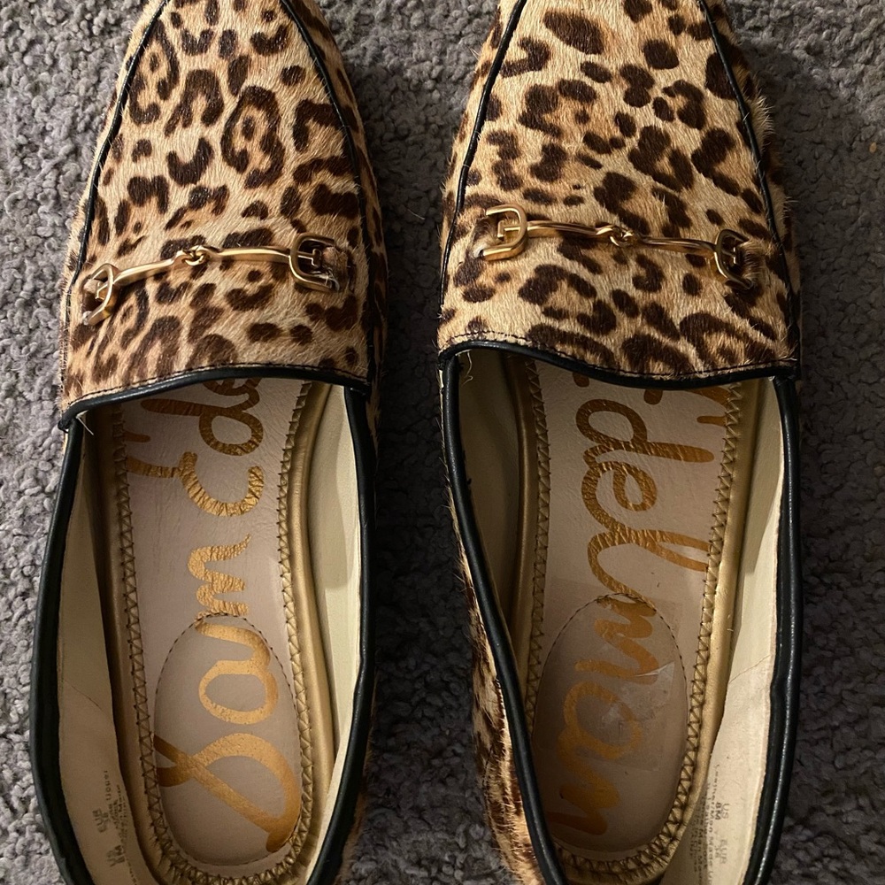 Sam Edelman Animal Print Loafers 8 US/ 38 EU